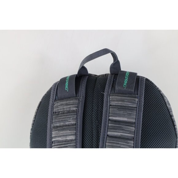 Vintage Adidas Spell Out Striped Loadspring Backpack Book Bag Carry On Gray Teal main image 4